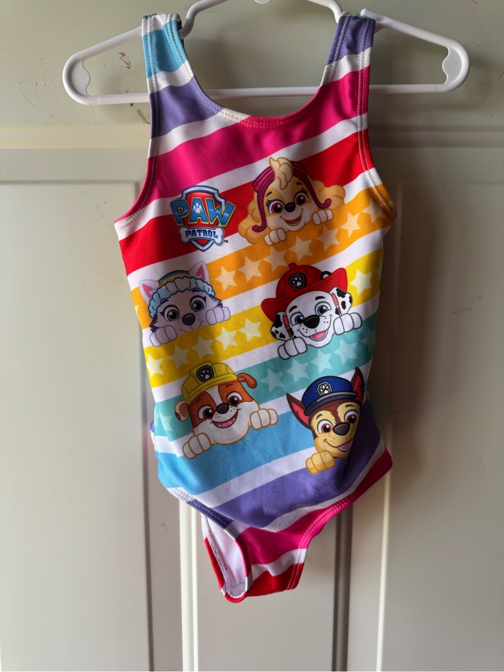 3T PAW Patrol Rainbow Striped Girls One-Piece Swimsuit